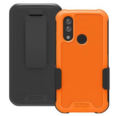 Imagem de Wireless ProTech Capa compatível com CAT S62 PRO e CAT S62. Coldre giratório com clipe de cinto e capa protetora flexível durável (laranja)