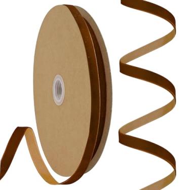 Imagem de Rilisili Fita de veludo marrom 9,5 cm x 25 metros Tecido carretel para gargantilha de veludo, decoração de guirlanda de Natal Dia dos Namorados, ornamentos artesanais para embrulho de presente e