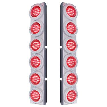 Imagem de United Pacific 37342 Peterbilt Suporte de limpador de ar traseiro com 12 luzes LED planas e bisel - LED vermelho/lente vermelha