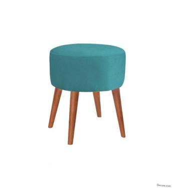 Imagem de Puff Puf Banqueta Magnus Azul Turquesa 4 Pés Palito - Decore.Com