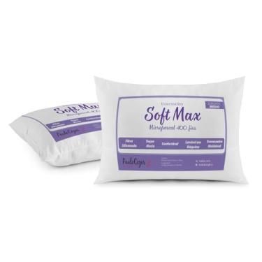 Imagem de Kit 02 Travesseiros Micropercal 400 Fios Fibra Siliconizada 50x70cm Lavável, Antiácaro, Antialérgico Soft Max