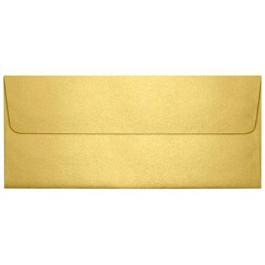 Imagem de Envelopes de aba quadrada #10 (4 1/8 x 9 1/2) - ouro metálico (50 Qtd) | Perfeito para cheques, faturas, letras, letras, declarações | 5360-07-50