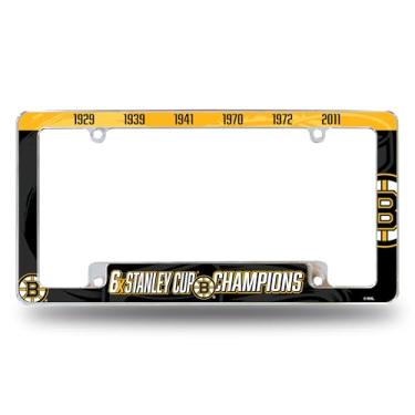 Imagem de Rico Industries Moldura de placa automotiva NHL Boston Bruins Multi Champ 30,48 cm x 15,24 cm cromada para carro/caminhão/SUV