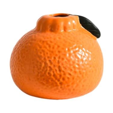 Imagem de Ｂｅｓｇａ Vaso de Flores em Forma de Laranja, Vaso Decorativo, Arranjo de Flores, Vaso de Flores, Suporte de Planta para Sala de Estar, Decoração de Casa, Laranja, Tamanho real