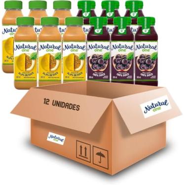 Imagem de Kit c/ 12und Suco de Uva e Maçã/Maracujá NATURAL ONE 300ml