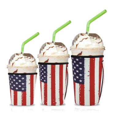 Imagem de 3 Pack Reusable Iced Coffee Sleeves, Jahomieo Insulator Sleeve for Cold Beverages, Neoprene Drink Sleeve Cup Holder for Starbucks Coffee, McDonalds, Dunkin Coffee, More