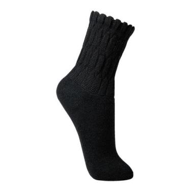 Imagem de Meia Feminina Lupo 4810-003 Aeróbica Cano Longo Algodão, Preto, 33/36