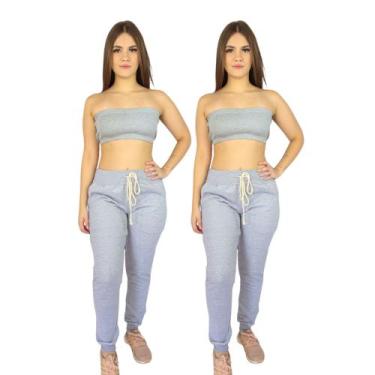 Imagem de Kit com 2 Calças Feminina Algodão Flanelada quentinha para o Inverno -