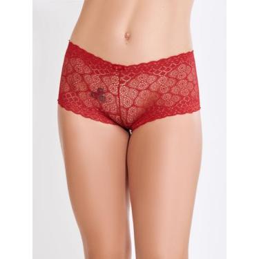 Imagem de Calcinha Caleçon Lacradora Sexy Short Renda Fita De Cetim - ALTIE, M, 