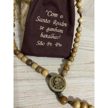 Imagem de Terço de madeira imbuía buia Padre pio - Wanderley  Frankin ME