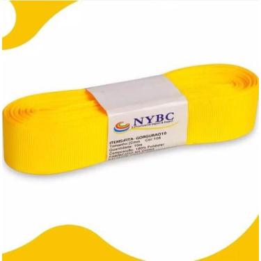 Imagem de Fita Gorgurão Artesanato Laço 10m 22mm Cores Variadas Nybc, Amarelo