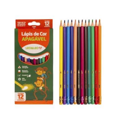 Imagem de Lápis de cor Apagável 12 Cores Triangular Leo e Leo - Leo&Leo