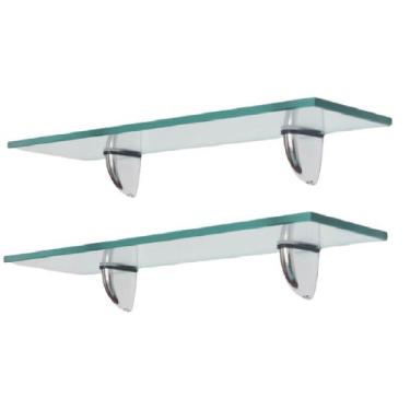 Imagem de Prateleira de vidro decorativa 50x20 Bico Tucano Ki com 2 unidades - S