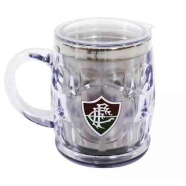 Imagem de Caneca Térmica Transparente Com Tampa 500ml Fluminense - mileno