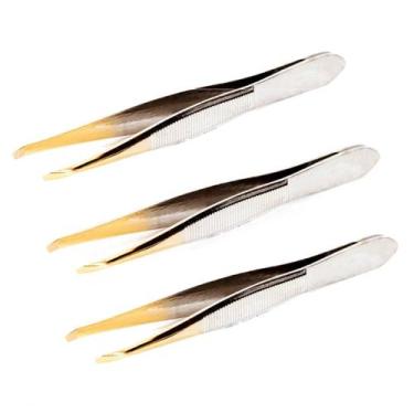 Imagem de Kit 3 Pinca Canelada Reta Estreita 9cm 2341 303 Solingen - Edel Soling