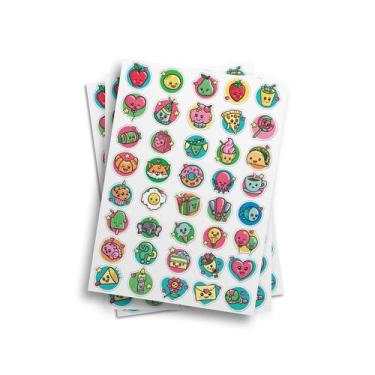Imagem de Cartela De Adesivos Fofo Kawai Comidas Decorativo 21x29cm - PRESENTE-B