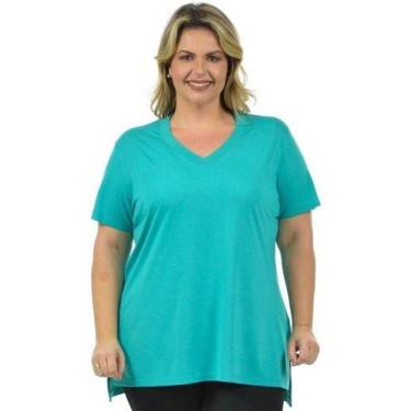 Imagem de Blusa Gola V Longa Mullet Plus Size Feminino Tapa Bubum - Vesttuario, 