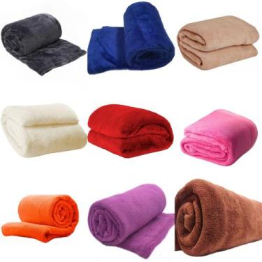 Imagem de manta avulsa solteiro / viuvo microfibra tamanho grande cores sortidas
