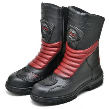 Imagem de Bota Motociclista Masculina Couro Cano Alto Conforto Estilo - Fakcini,