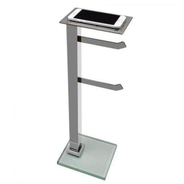 Imagem de Papeleira de Chão 2 Hastes com Suporte para Celular Premium Pr4078 Duc