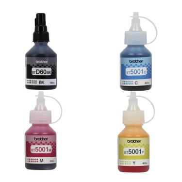 Imagem de Kit 4 Refil de Tinta Brother Original Btd60bk / Bt5001cmyk