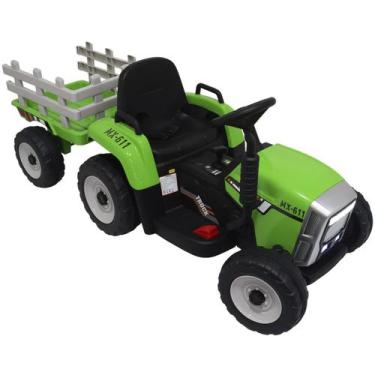 Imagem de Mini Trator Elétrico com Carreta Caçamba Bateria 12V Infantil Criança 