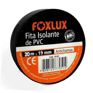Imagem de Kit 10PC Fita Isolante Preta 20mts - Foxlux