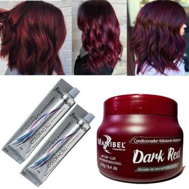 Imagem de Kit Dark Red 01 Mascara e 02 Tinta Nº 66.66 Mairibel/Hidraty
