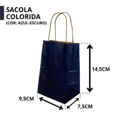 Imagem de 10 Sacola De Papel Kraft Presente Colorida 9,5x7,5x14,5cm - DB, (5043)