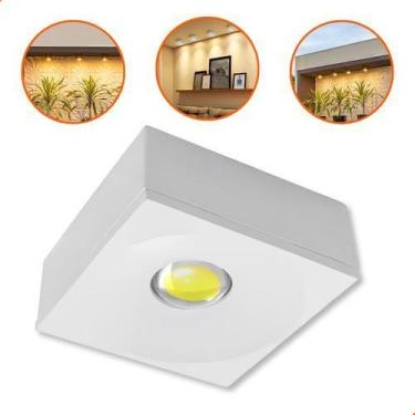 Imagem de Spot Led Sobrepor Quadrado 3w 3000k Para Teto Pergolado - VLED, Branco