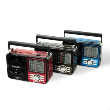 Imagem de Rádio Portátil Am Fm A Pilha E Energia Usb Bluetooth - Kapbom, Azul