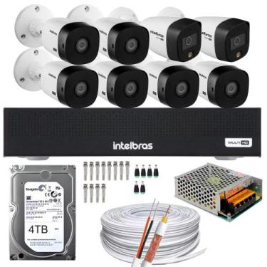 Imagem de Kit 8 Câmeras Intelbras 6 1220B Full Hd 2 1220 Full color Dvr 3008-C C