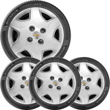 Imagem de 4x Jogo Calota Chevrolet Celta Corsa Aro13 com Emblema 042cb - grid