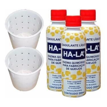 Imagem de Kit Coalho Ha-La 600Ml Coagulante Queijo E 2 Formas 500G - COMBO