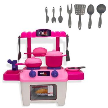 Imagem de Cozinha Infantil Brinquedo Completa Fogão Pia Mesa Removivel Criança M