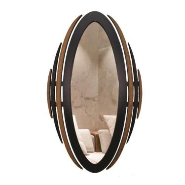 Imagem de Espelho Corpo Inteiro Decorativo Ferrara 78x131 - CREATUS, PRETO