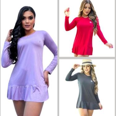 Imagem de Kit 3 Saídas de Praia Vestido feminino proteção solar UV 50+ FPS - For
