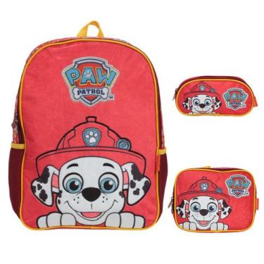 Imagem de Kit Mochila Costas Patrulha Canina Lancheira Térmica Estojo - Plike