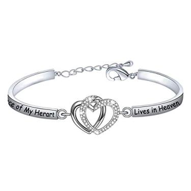 Imagem de Joia memorial Fadbuk Presente A Piece of My Heart Lives in Heaven Jewelry Pulseira Presente de simpatia