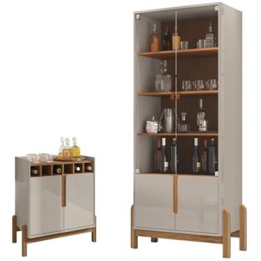 Imagem de Barzinho 2 Portas 50522 E Cristaleira Para Sala 50519 Off White Cedro DCASA