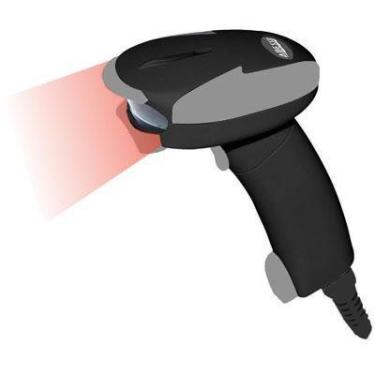 Imagem de Scanner de código de barras de longo alcance Ccd PS/2 Design robusto leve preto