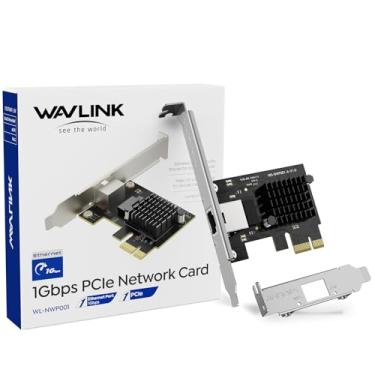 Imagem de WAVLINK Placa de rede Gigabit Ethernet PCIE, adaptador LAN RJ45 10/100/1000Mbps para PC desktop, compatível com Win10/11
