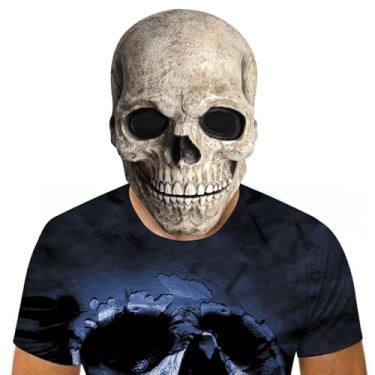 Imagem de Kurmingary Scary Skull Mask with Moving Jaw, Creepy Latex Skeleton Head Mask with Moving Mouth for Cosplay Party Props