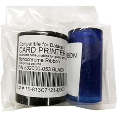 Imagem de Fita de fita preta 532000-053 compatível com impressoras de cartão Datacard SP35 SP35 Plus SP55 SP55 Plus SP75 SP75 Plus 532000-053 fita monocromática 1500 imagens