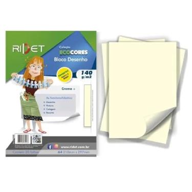 Imagem de Papel Bloco Desenho Ecocores A3 Creme 140g 20 Folhas Ecocores Ridet/Novaprint