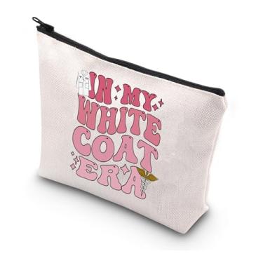 Imagem de WSNANG In My White Coat Era Bolsa de Maquiagem Casaco Branco Presente de Cerimônia Futuro Médico Bolsa com Zíper Praticante de Enfermeira Presente, Bolsa de casaco branco, One Size, Moderno