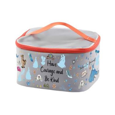 Imagem de PXTIDY Cinderela Capa cosmética princesa conto de fadas filme de desenho animado mercadoria bolsa organizadora de maquiagem sapatos de fadas presente de filme, Cinza, ONE SIDE, Tendência