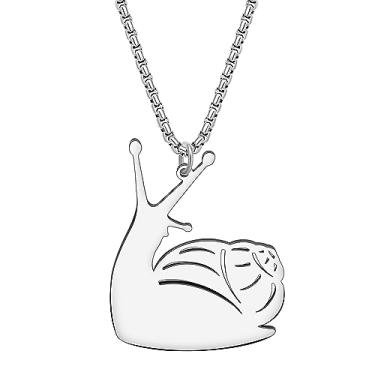 Imagem de DALANE Colar de aço inoxidável com pingente de caracol banhado a ouro 18 K, joias de animais, presentes para mulheres e meninas, Medium, Aço inoxidável, Sem Pedra Preciosa
