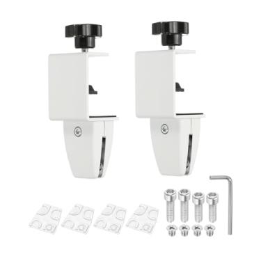 Imagem de PATIKIL Braçadeira de suporte para divisória de mesa de 4,3 x 3,3 x 6 cm, 2 peças de braçadeira de alumínio para divisória de mesa para painel de escritório e casa, prata