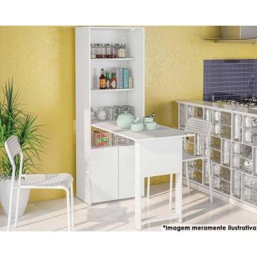 Imagem de Mesa Multiuso Cozinha Herval Com 2 Portas Branco Politorno